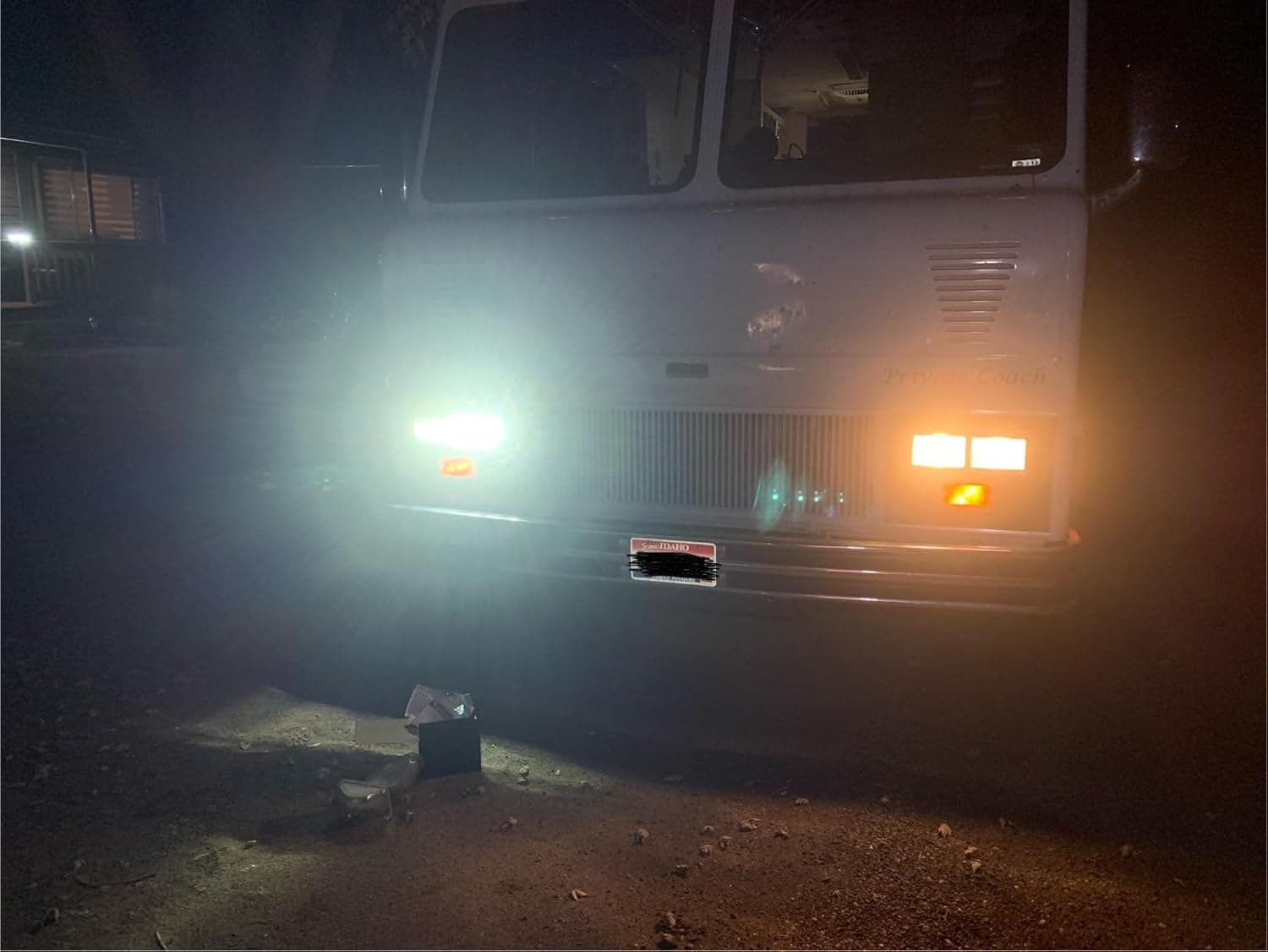 LED headlights on RV
