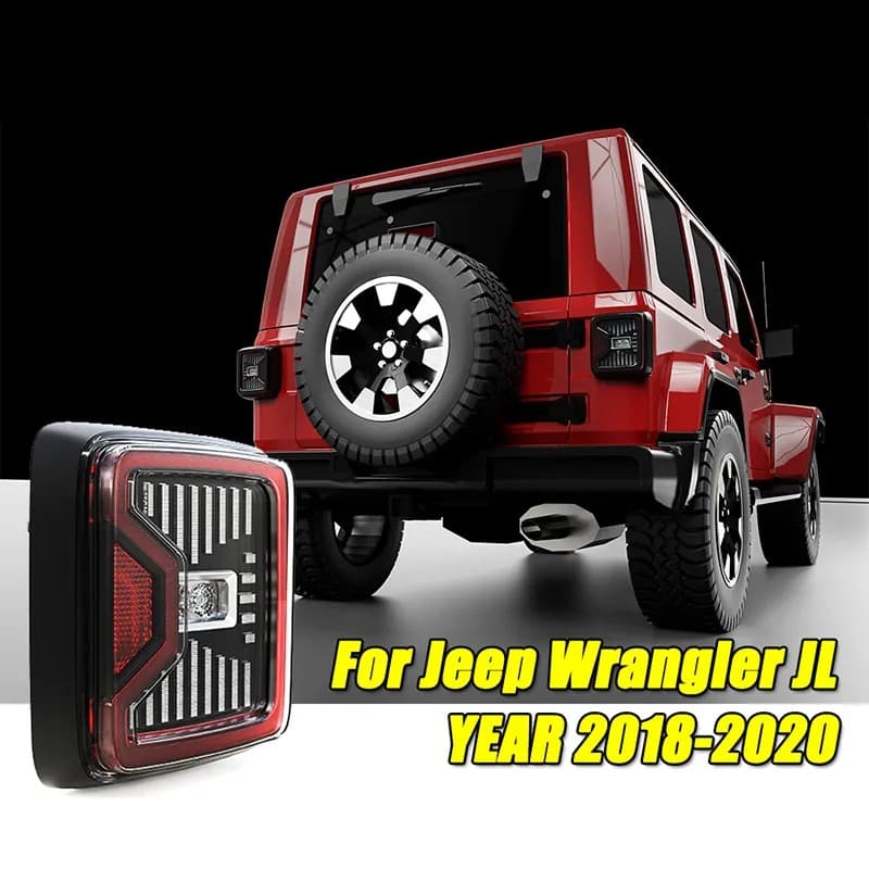 Jeep Wrangler JL With Reverse/running/turn/brake Beams 2018-2019 LED Tail Lights